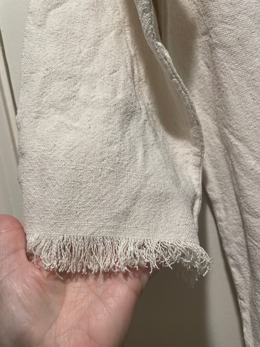 Isabel Marant Étoile Cream Silk Linen Textured Oversized Fringed Tunic - Picture 7 of 12
